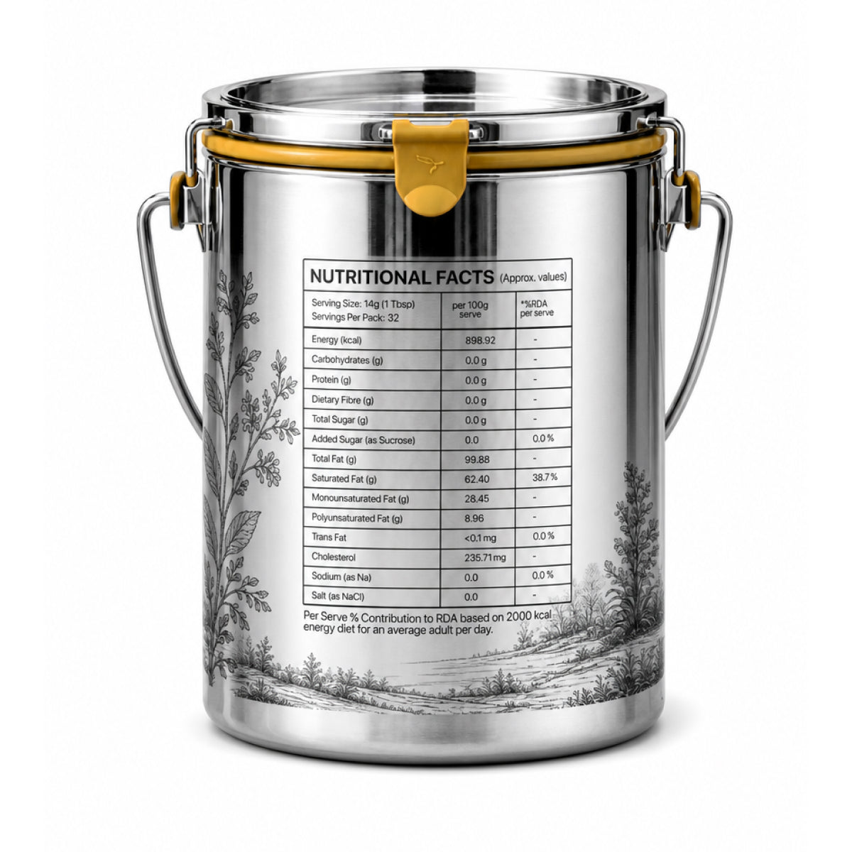 Gauveda 3L ghee nutritional information
