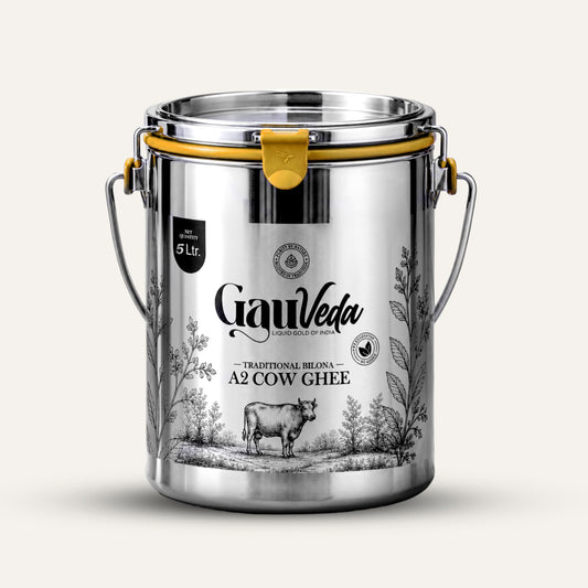 Gauveda A2 Bilona cow ghee 5 litre pack